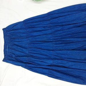 Vintage Cactus Flower Prairie Broomstick Denim Skirt O/S